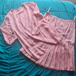 Vintage Silk Top & Skirt Set
